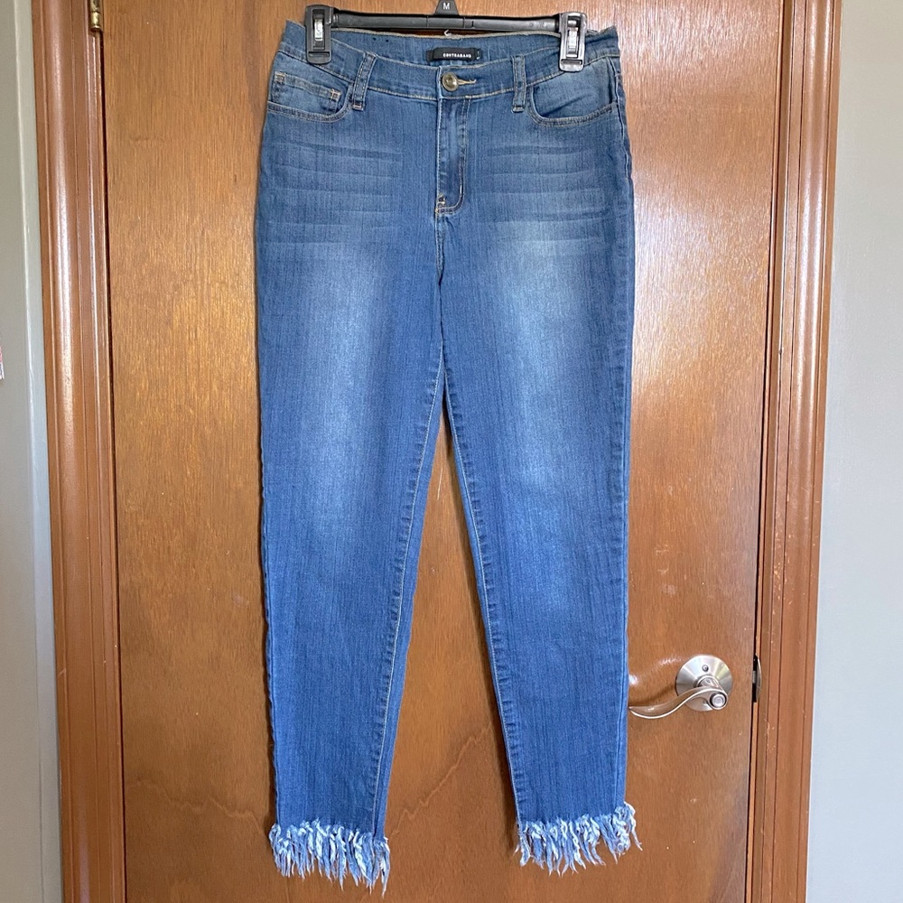 Contraband Jeans w Fringe Trim
